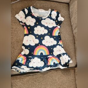 PatPat Navy Blue Cloud and Rainbow Dresspay 3y-4y